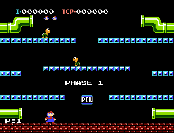 Mario Bros - NES game screenshot (1983) by Nintendo